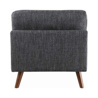 Benjara Mid Century Style Fabric Armless Chair With Splayed Legs, Gray