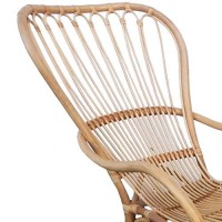 Benjara Handcrafted Rattan Frame Arm Chair, Brown