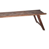 Benjara Wooden Folding Console Table With Angled Legs, Brown