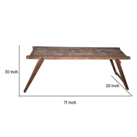 Benjara Wooden Folding Console Table With Angled Legs, Brown