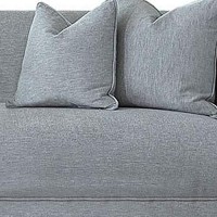 Benjara Fabric Sofa With 4 Accent Pillows And Sloped Shelter Arms, Gray