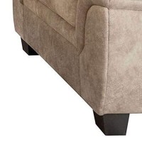 Benjara Fabric Chair With Padded Tufted Back And Pillow Top Arms, Beige