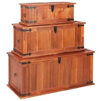 vidaXL Storage Chests 3 pcs Solid Acacia Wood 247243