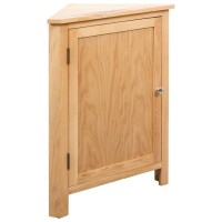 vidaXL Solid Wood Oak Corner Cabinet Space Saving Storage Rustic Home Living Room Entryway Doorway Hallway Shelf 232
