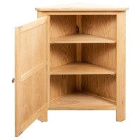 vidaXL Solid Wood Oak Corner Cabinet Space Saving Storage Rustic Home Living Room Entryway Doorway Hallway Shelf 232