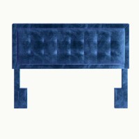 Zoe Adjustable Upholstered Tufted Velvet Headboard  Blue