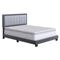 Boyd Sleep Pisa Velvet Upholstered Platform Bed Frame  Grey  Full