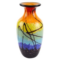 Homeroots Decor 105 Mouth Blown Art Glass Urn Shape Decorative Vase