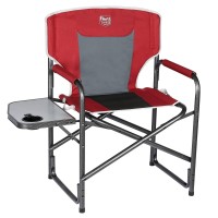 Timber Ridge Lightweight Oversized Camping Chair, Portable Aluminum Directors Chair With Side Table For Outdoor Camping, Lawn, Picnic And Fishing, Supports 400Lbs (Red) Ideal
