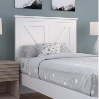 Glenwillow Home Farmhouse Style Wood Panel Headboard In Gloss White - Twin Size