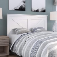 Glenwillow Home Farmhouse Style Wood Panel Headboard In Gloss White - Full Size