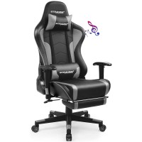 Gtracing Gaming Chair With Footrest Speakers Video Game Chair Bluetooth Music Heavy Duty Ergonomic Computer Office Desk Chair G