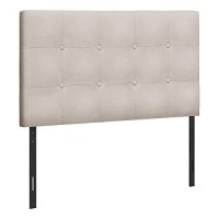 Monarch Specialties 6004T, Twin, Bedroom, Upholstered, Transitional Bed Size Headboard, Beige Linen-Look