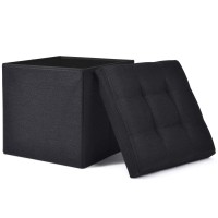 Wonenice Folding Storage Ottoman Cube Foot Rest Stool Seat- 15