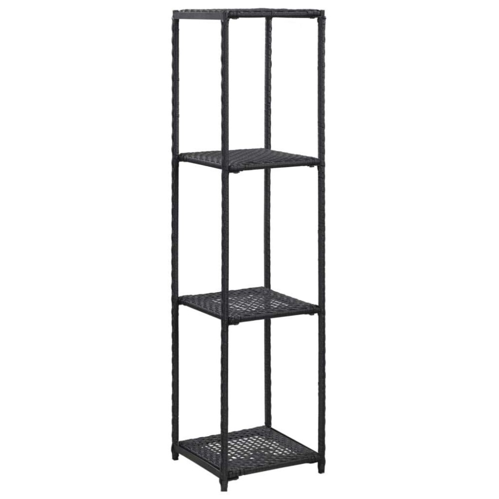 vidaXL Storage Shelf Storage Shelf Bookcase Plants Display Display Shelf Household Shelf Freestanding Shelving Unit Black Po