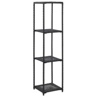 vidaXL Storage Shelf Storage Shelf Bookcase Plants Display Display Shelf Household Shelf Freestanding Shelving Unit Black Po