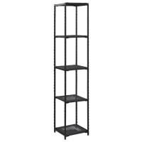 vidaXL Storage Shelf Black 118x118x591 Poly Rattan 46975