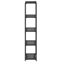 vidaXL Storage Shelf Black 118x118x591 Poly Rattan 46975