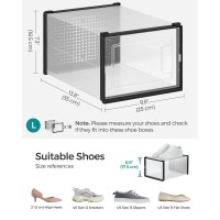 Songmics Shoe Boxes Pack Of 18 Shoe Storage Organizers Stackable Clear Plastic Boxes For Closet Sneakers 99 X 137 X 74 In