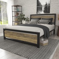 Sha Cerlin Full Size Metal Platform Bed Frame With Wooden Headboard/Heavy Duty Bed Frame With 13 Strong Slats Support/No Box Spring Needed, Brown