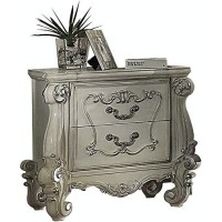 35 X 23 X 31 Bone White Wood Nightstand