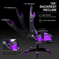 Gtracing Gaming Chair With Speaker And Footrest Office Computer Chairs Music Video Gamer Chair Heavy Duty Ergonomic Computer Off