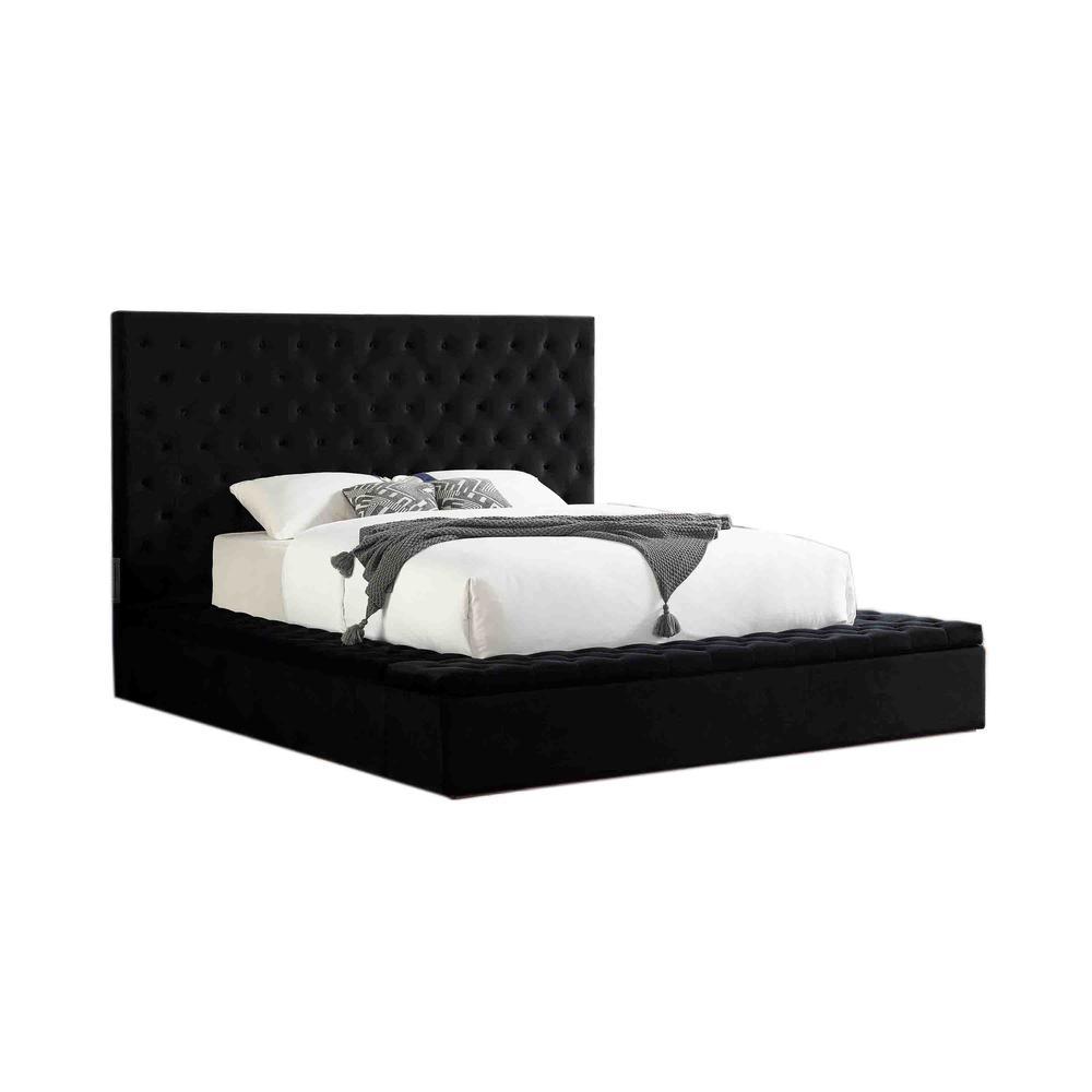 Best Master Furniture Cierra Fabric Platform King Bed with Storage in Black