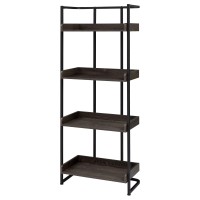 Ember 4shelf Bookcase Dark Oak and Sandy Black