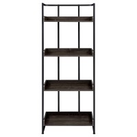 Ember 4shelf Bookcase Dark Oak and Sandy Black