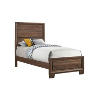 Brandon Twin Panel Bed Medium Warm Brown