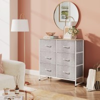 Wlive Fabric Dresser For Bedroom 6 Drawer Double Dresser Storage Tower With Fabric Bins Chest Of Drawers For Closet Living R