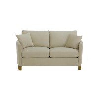 Arched arms, lustrous accents, and elegant tones give this sofa a combination of simplicity and splendorIncludes accent pillows for added style and plush comfortReversible down blend cushioned seats sinuous spring deck and webbed backStainless steel legs 