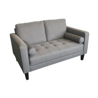 Set includes: One (1) loveseatMid-century modern classicThin track arms highlighted with self weltGrid tufted bench seating