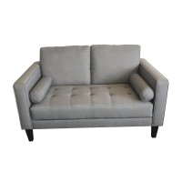 Set includes: One (1) loveseatMid-century modern classicThin track arms highlighted with self weltGrid tufted bench seating