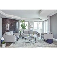 Set includes: One (1) loveseatMid-century modern classicThin track arms highlighted with self weltGrid tufted bench seating