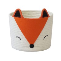 Orange Fox Storage Basket - Small, Multipurpose For Baby Diapers, Laundry, Kids Room, Dog/Cat Toys - Ideal For Woodland Nursery Decor & Organizing