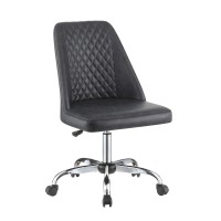 Althea Upholstered Tufted Back Office Chair Grey and Chrome