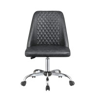 Althea Upholstered Tufted Back Office Chair Grey and Chrome