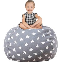 Aubliss Stuffed Animal Storage Bean Bag Chair Cover Only For Plush Toys, Blankets, X-Large 48