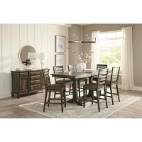 Avenue Trestle Counter Dining Table Vintage Dark Pine