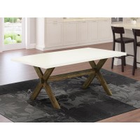 Dining Table Distressed Jacobean Linen White XT727