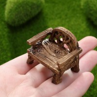 Skylety 12 Pieces Garden Furniture Ornaments Miniature Table And Chairs Set Village Micro Resin Bench Chair For Dollhouse Access