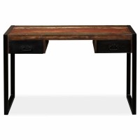 vidaXL Desk with 2 Drawers Solid Reclaimed Wood 472x197x299 244905