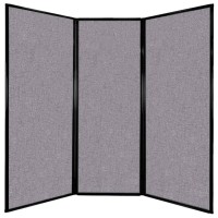Versare Privacy Screen Folding Panel | Durable Wall Partition | Lightweight Portable Room Divider | Tackable | Cloud Gray 7'6 Wide x 7'4 Tall Fabric Panels