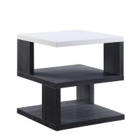 AcME Pancho End Table, gray & White High gloss 82172(D0102H7cJIX)