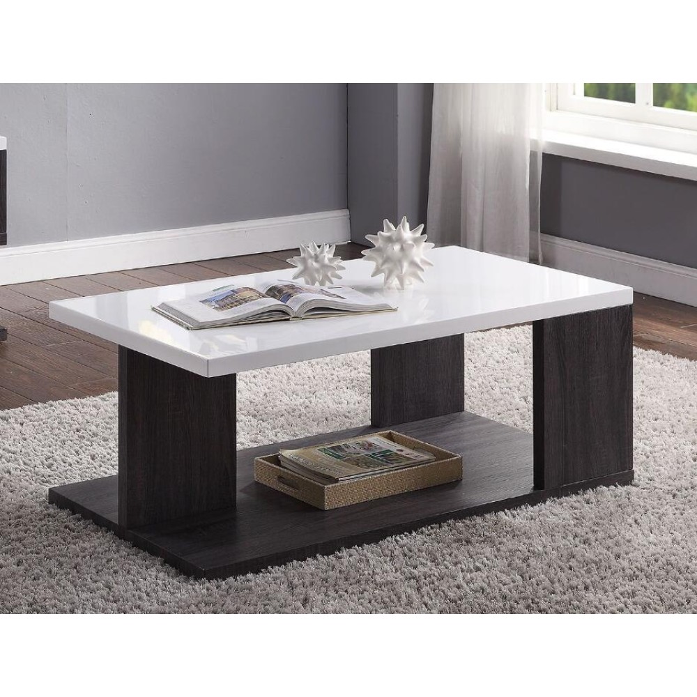 AcME Pancho coffee Table, gray & White High gloss 82170(D0102H7cJY2)