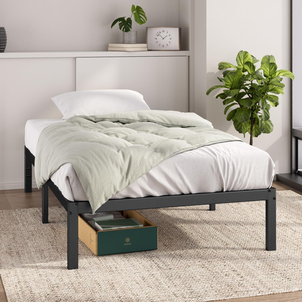 Zinus Compack Metal Bed Frame 7 Inch Support Bed Frame For Box Spring And Mattress Set White California King