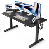 Fezibo Electric Standing Desk 60 X 24 Inches Height Adjustable Stand Up Desk Sit Stand Home Office Desk Computer Desk Rustic