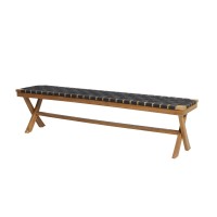 Christopher Knight Home Jeffery Outdoor Acacia Wood Bench With Rope Seating Black And Teak 61X1375X1625 Inches