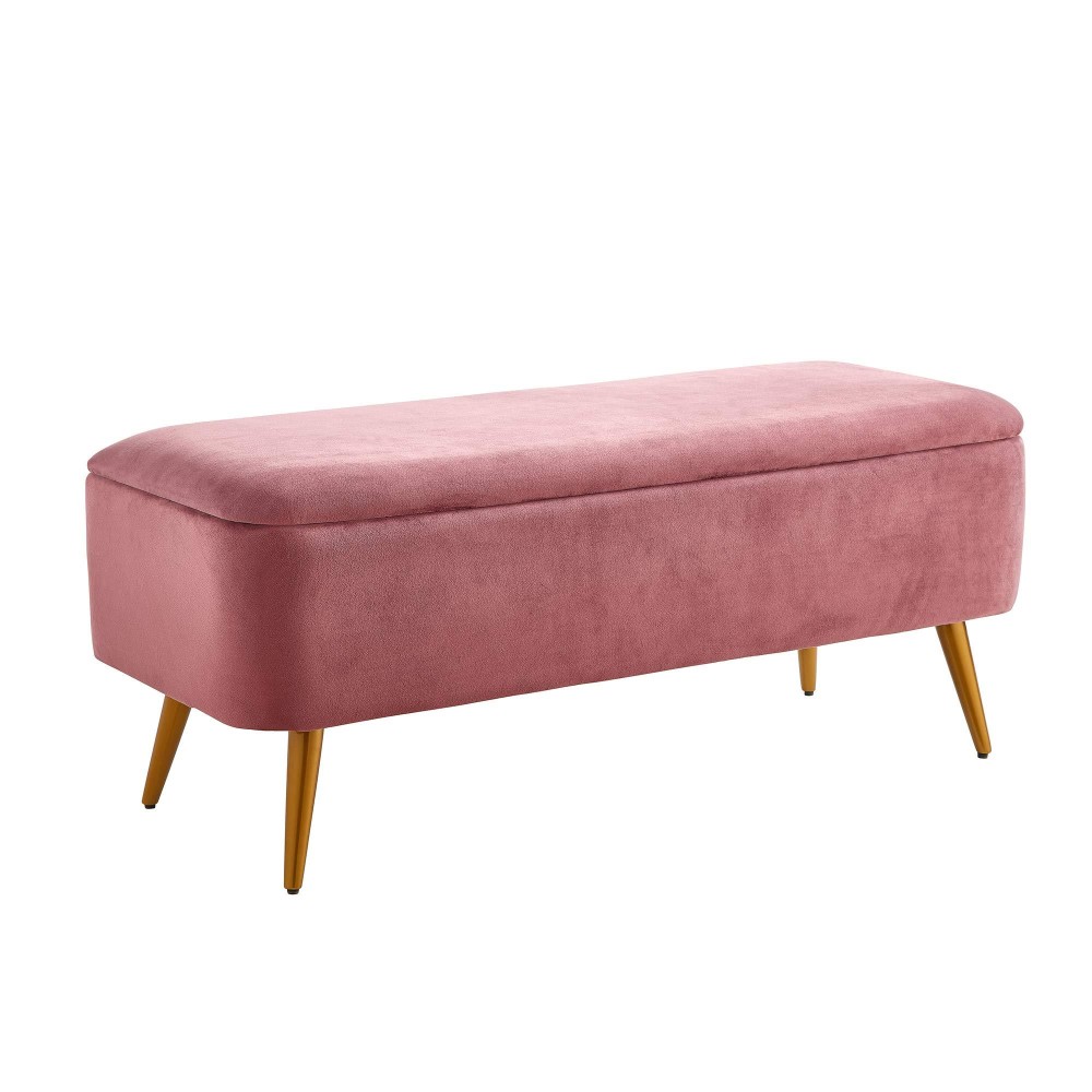 Ball & Cast Upholstered Velvet Storage Bench 44